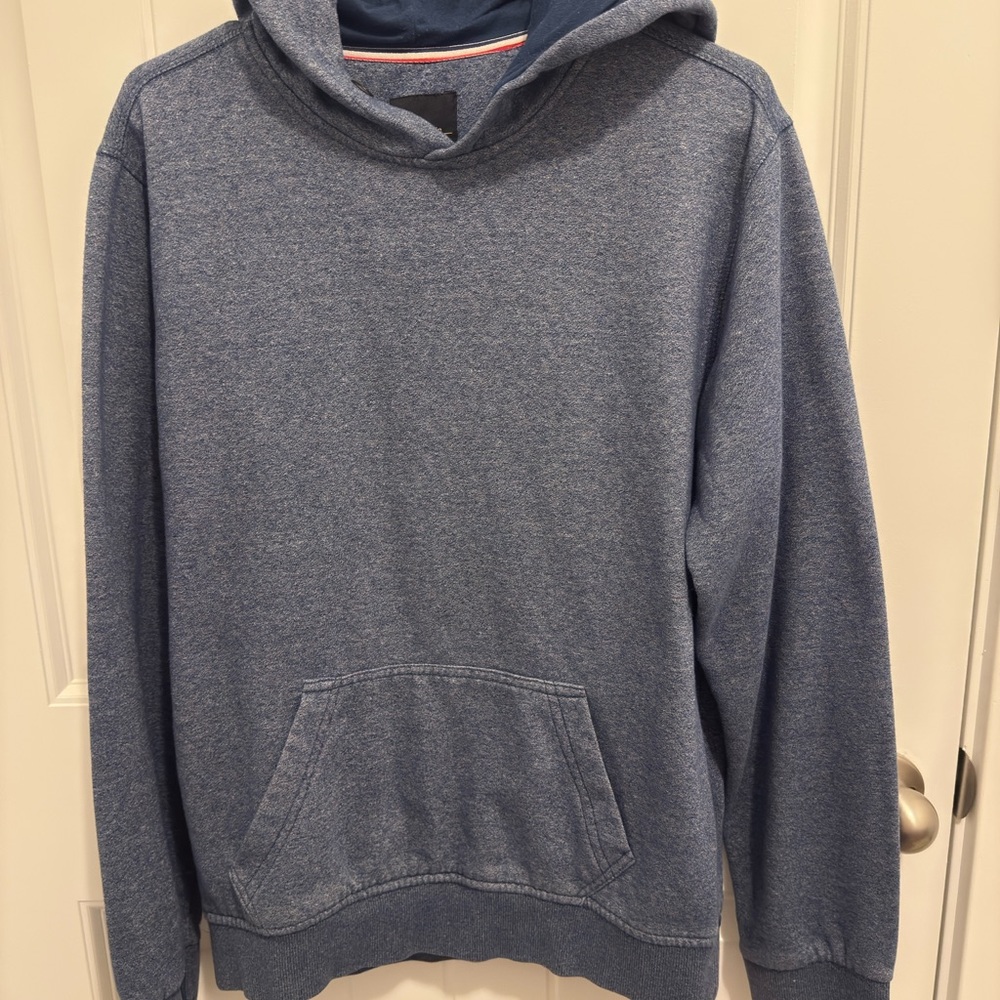 Six Lincoln New York Blue Heathered Pullover‎ Hoodie Sweatshirt Large